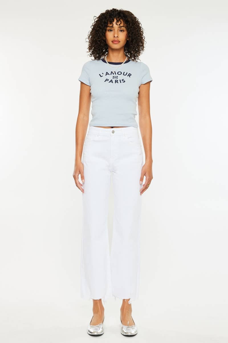 High Rise White Jeans