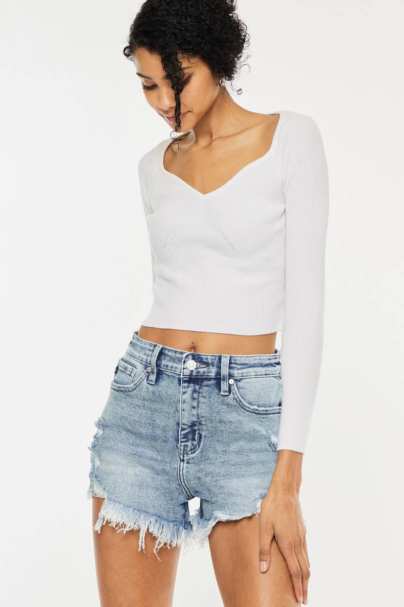 High Rise Denim Shorts