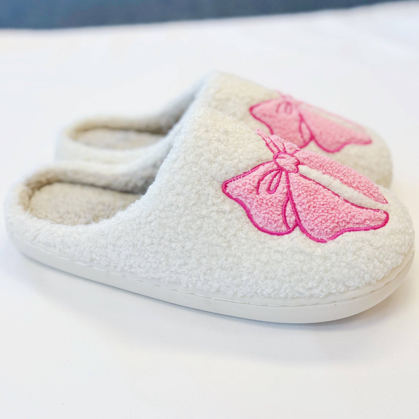 Pink Lounge Bow Slippers