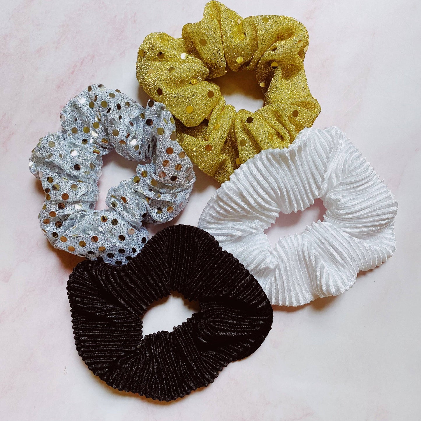 Pleats And Shimmer Scrunch