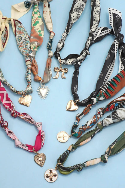 Handcrafted Scarf Interchangeable Charm Necklace
