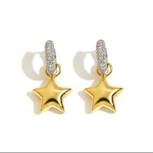 Star Balloon Hoop Earrings