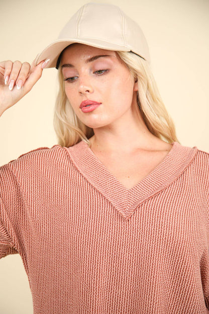 Cora Rust Knit Top