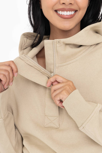 Zoe Half-Zip Fleece Hoodie