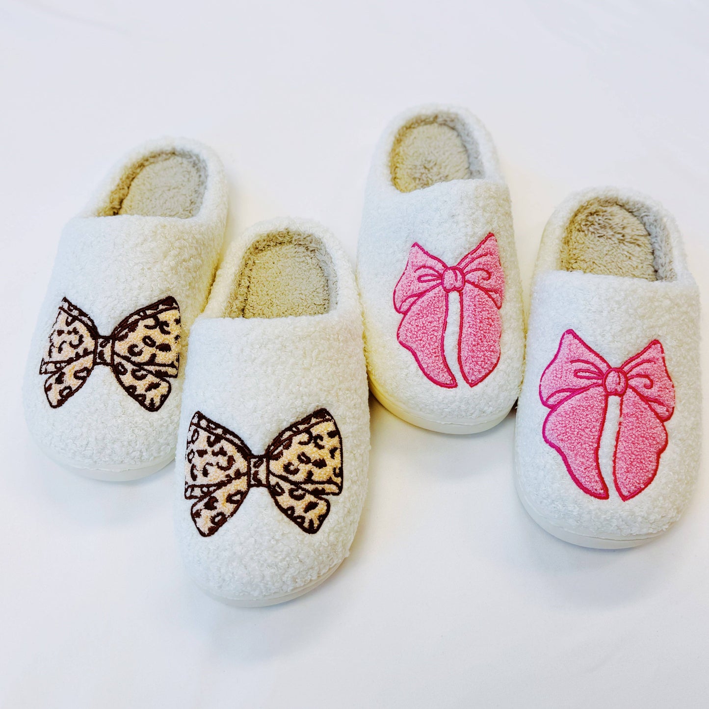 Pink Lounge Bow Slippers