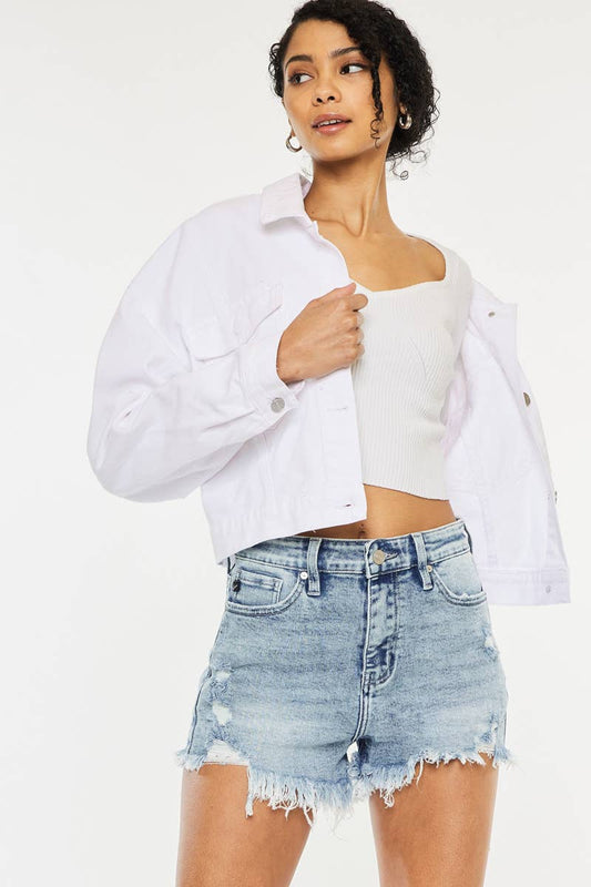 High Rise Denim Shorts