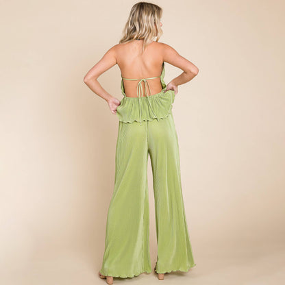 Olivia Pleated Backless Set