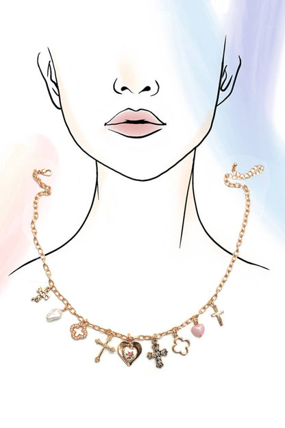 CHARM NECKLACE-CLOVER CROSS