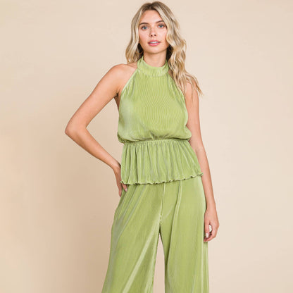 Olivia Pleated Backless Set