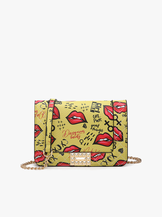 Liza Lips Print Crossbody