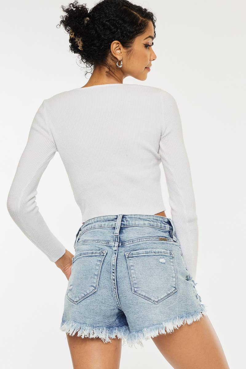 High Rise Denim Shorts