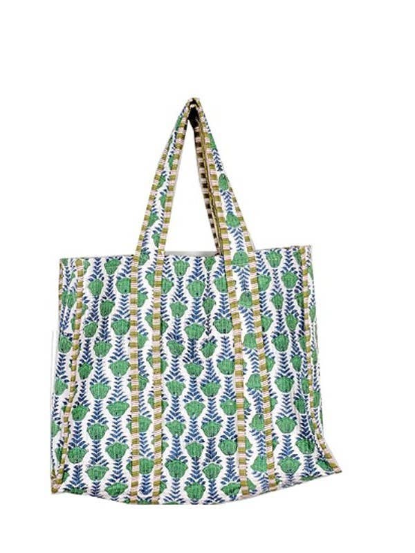 Organic Reversible Quilted Tote Bag Yellow