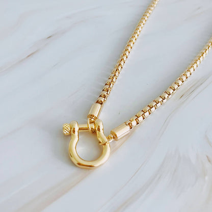 Pendant Box Chain Necklace
