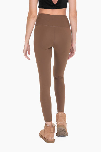 Kat Solid Leggings - Brown