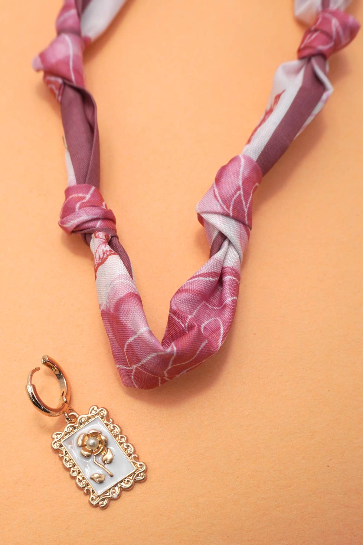Handcrafted Scarf Interchangeable Charm Necklace