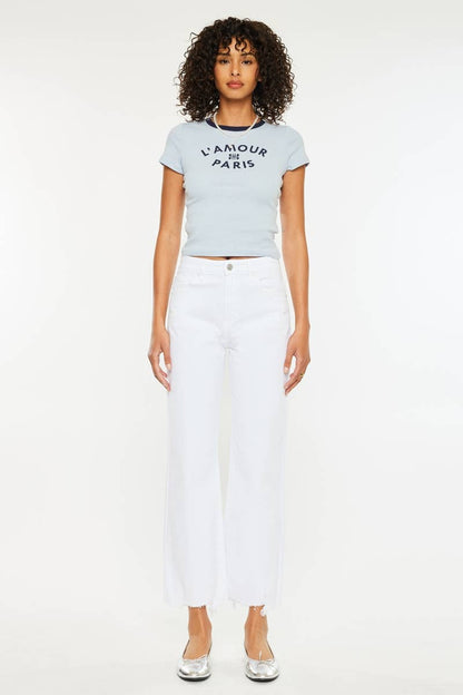 High Rise White Jeans