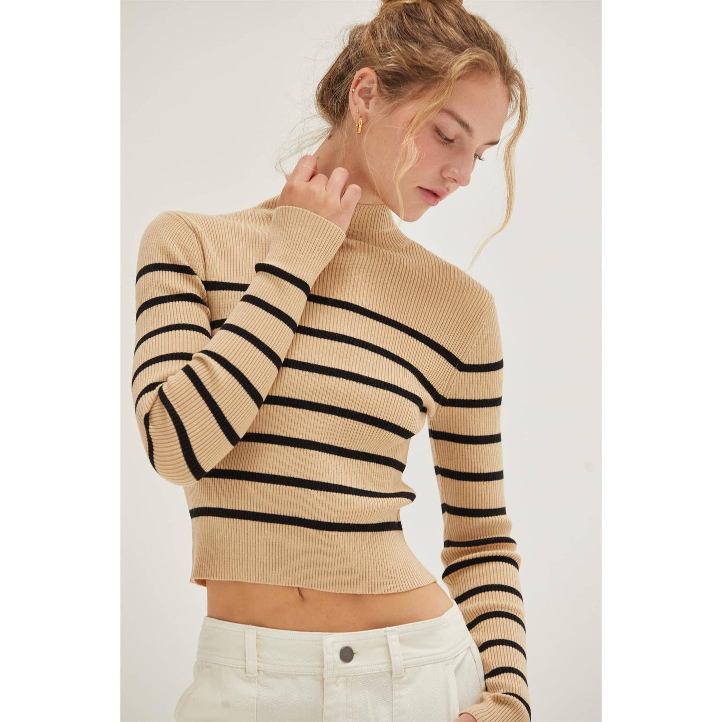 Nova Striped Cropped Sweater