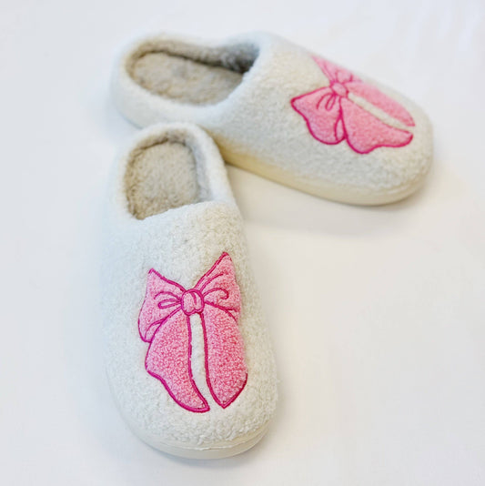 Pink Lounge Bow Slippers