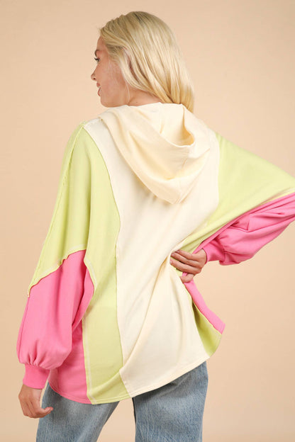 Ash Block Hoodie Knit Top
