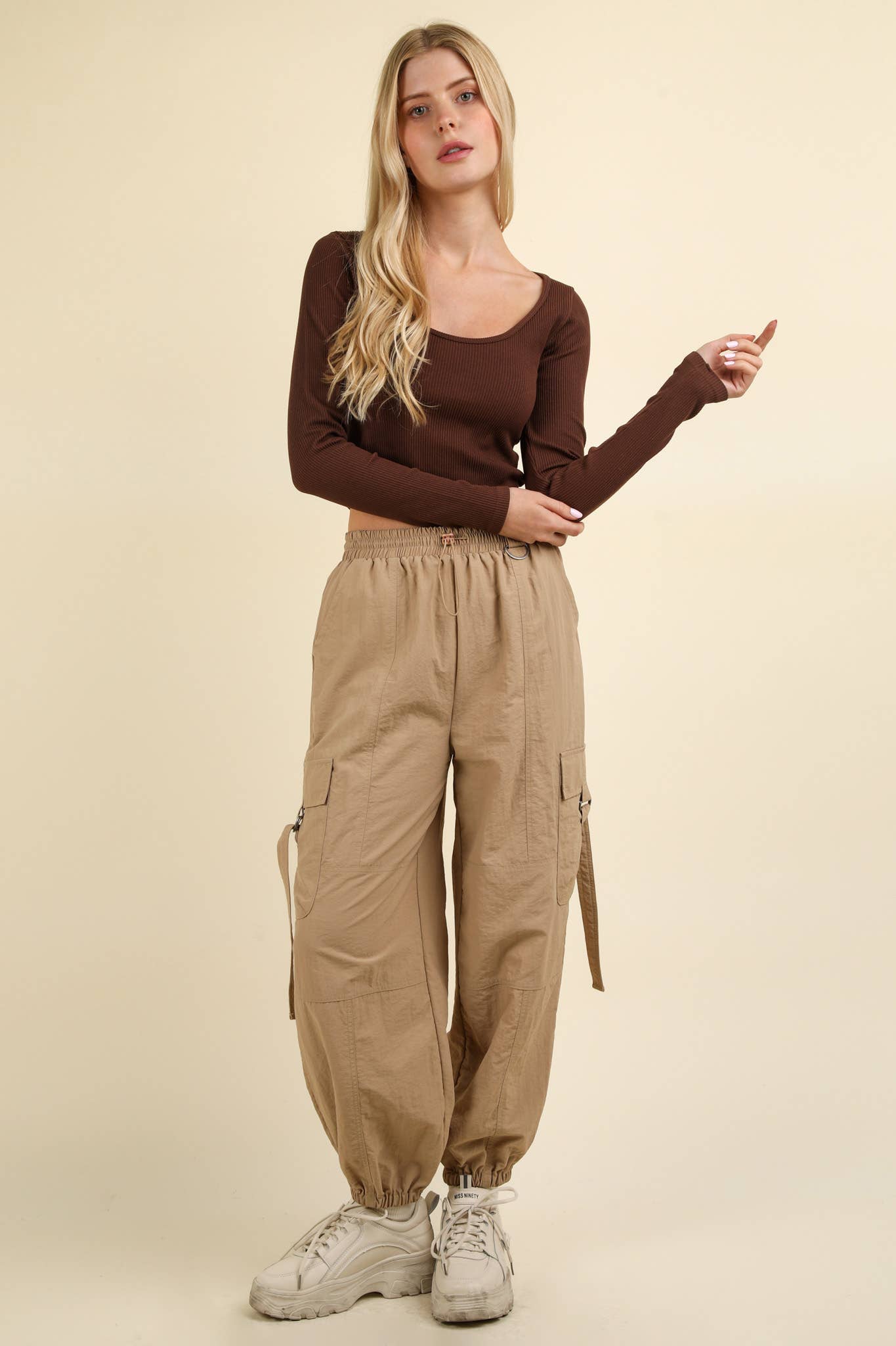 Lyla Brown Crop Top