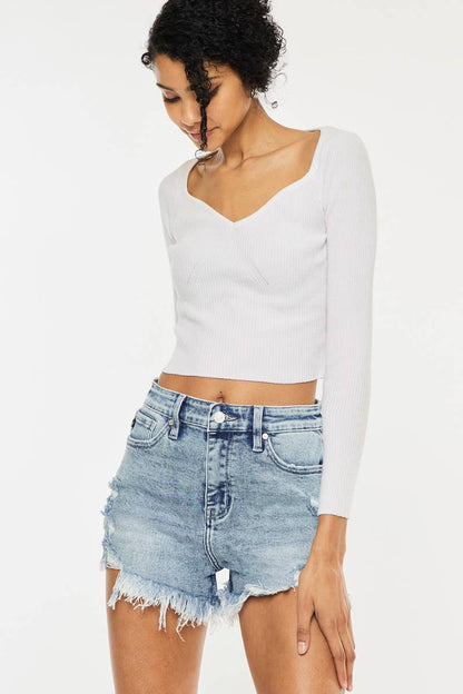 High Rise Denim Shorts