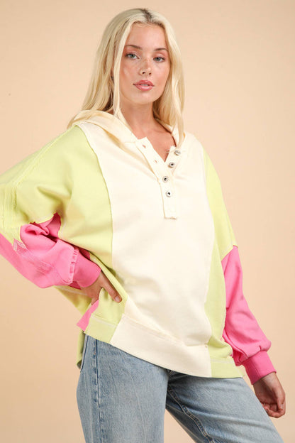 Ash Block Hoodie Knit Top