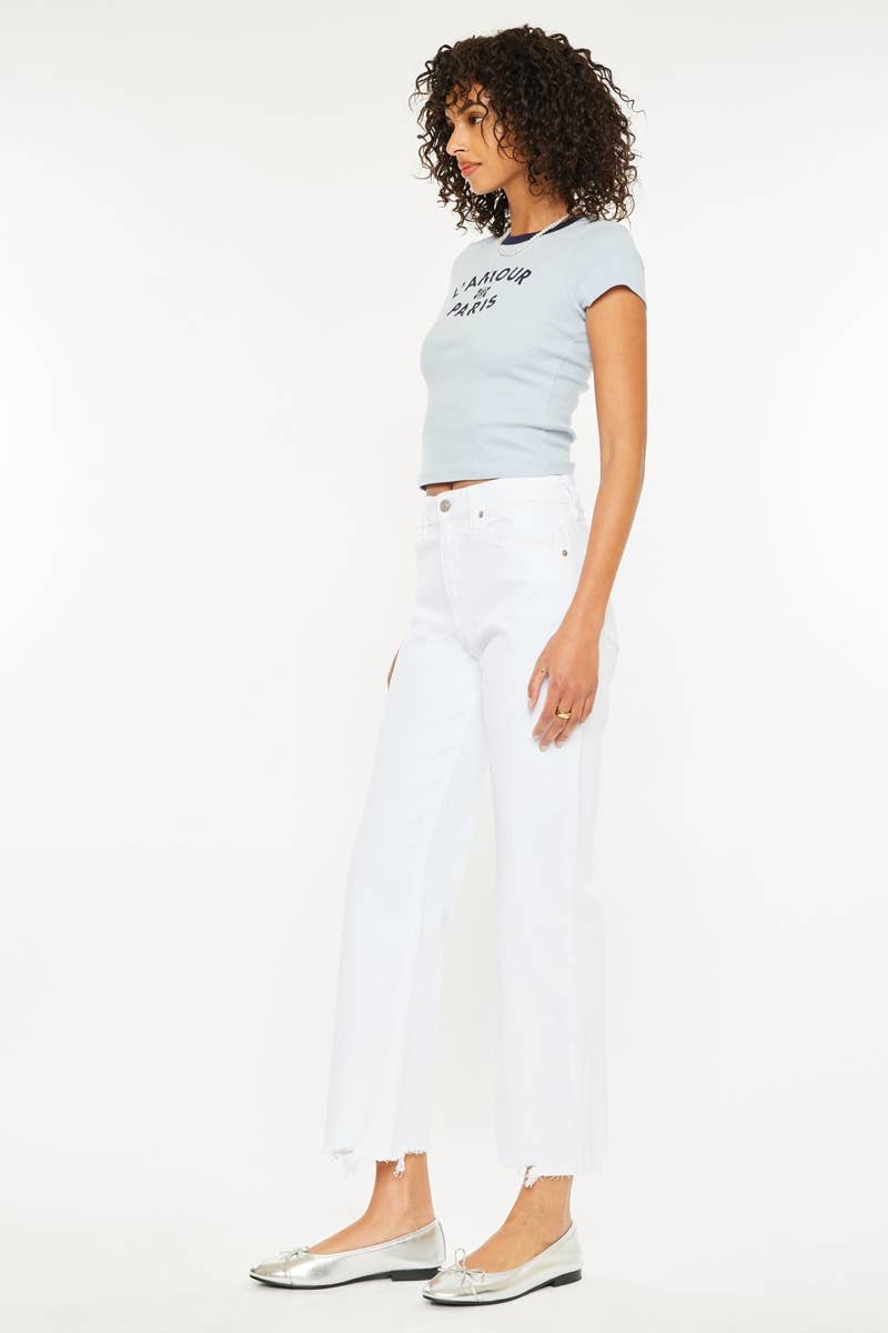 High Rise White Jeans