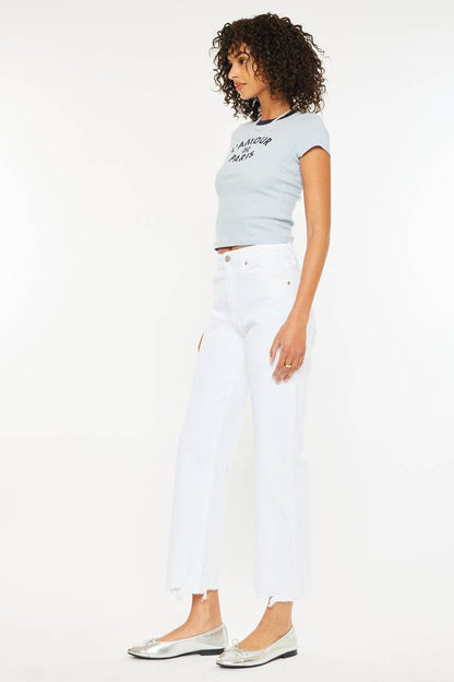 High Rise White Jeans