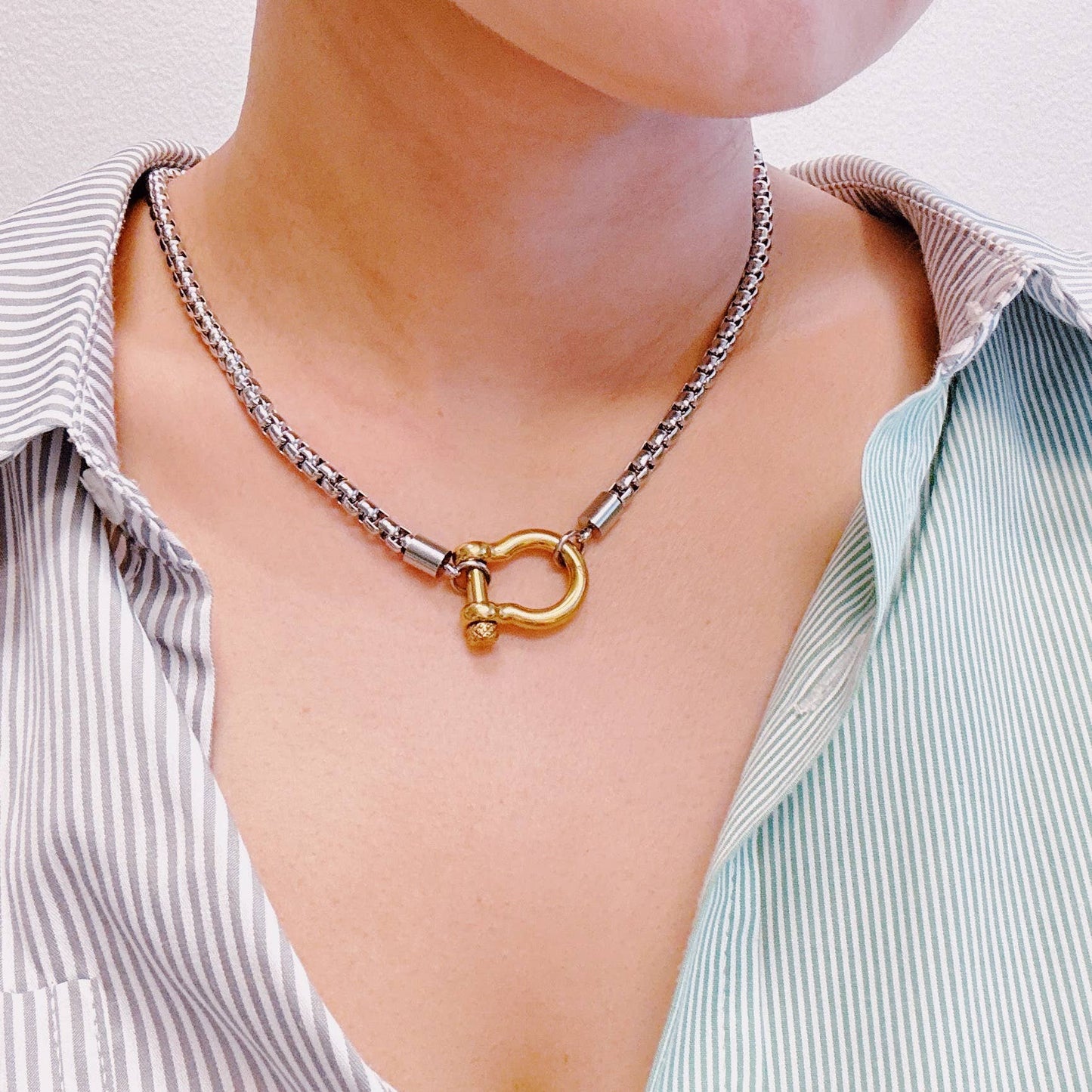 Pendant Box Chain Necklace