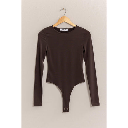 Mia Long Sleeve Brown Bodysuit