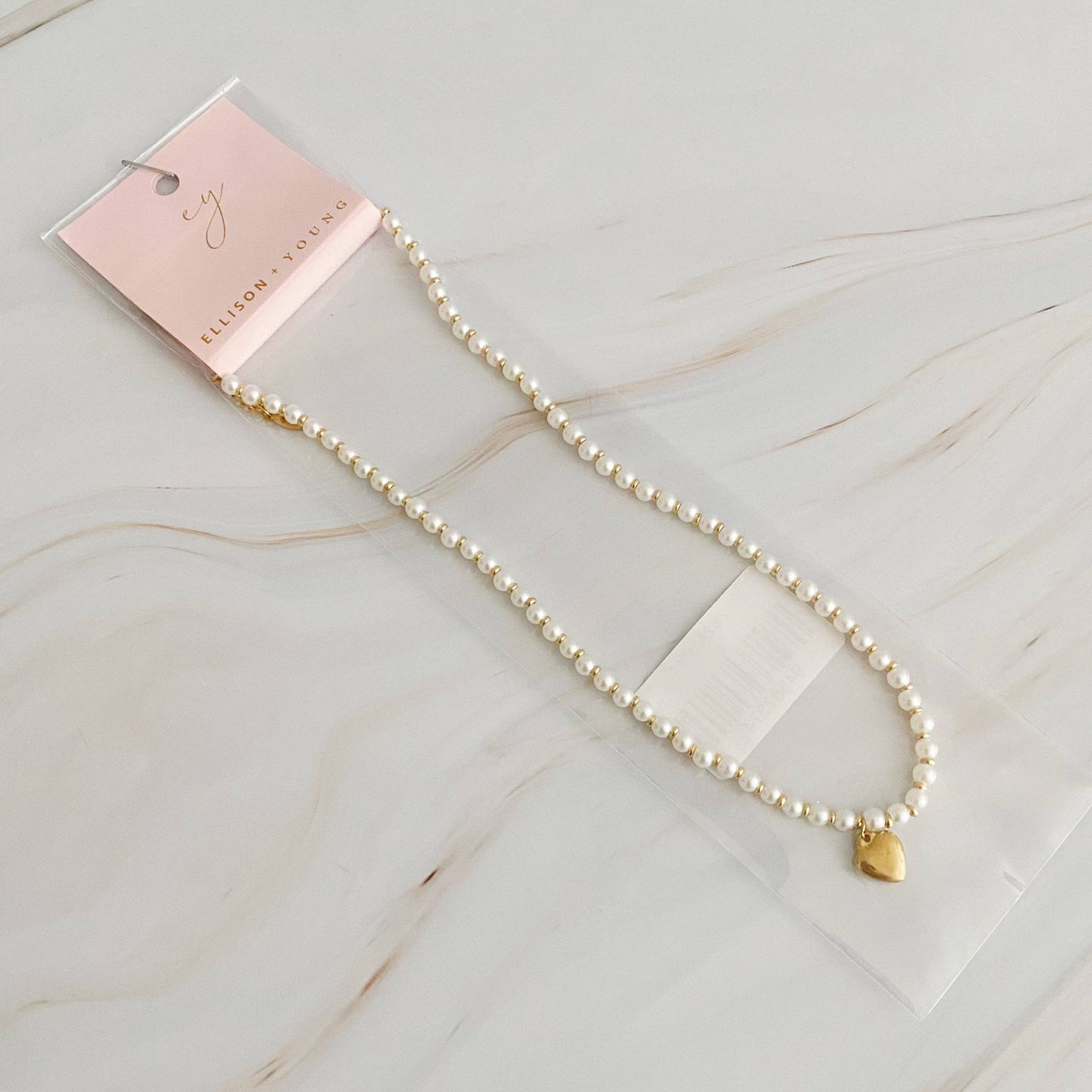 Pearl And Gold Heart Necklace