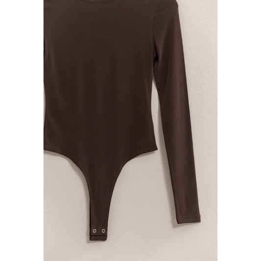 Mia Long Sleeve Brown Bodysuit