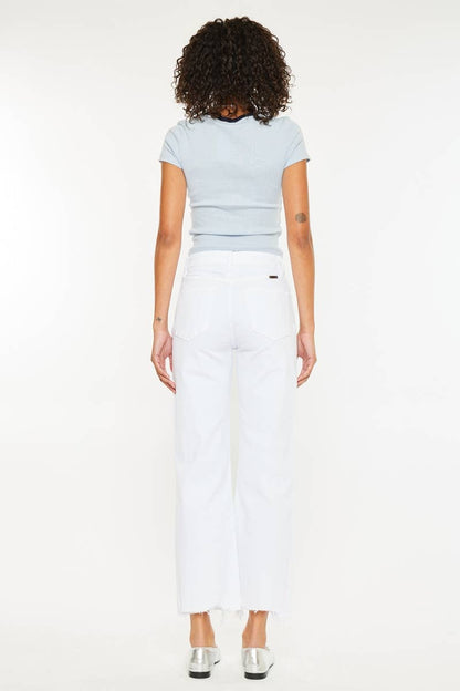 High Rise White Jeans