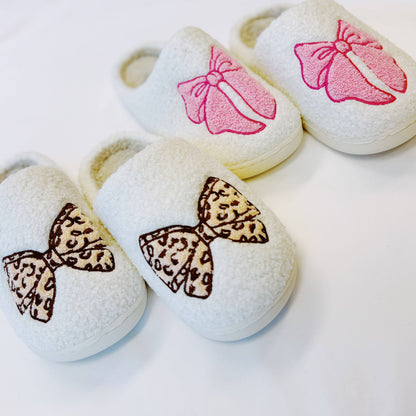 Pink Lounge Bow Slippers