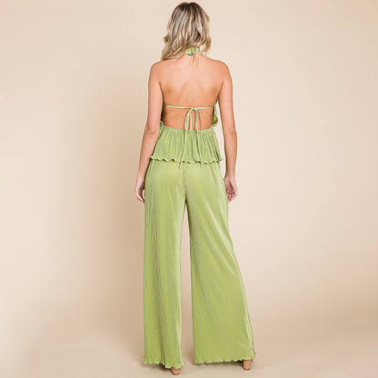 Olivia Pleated Backless Set