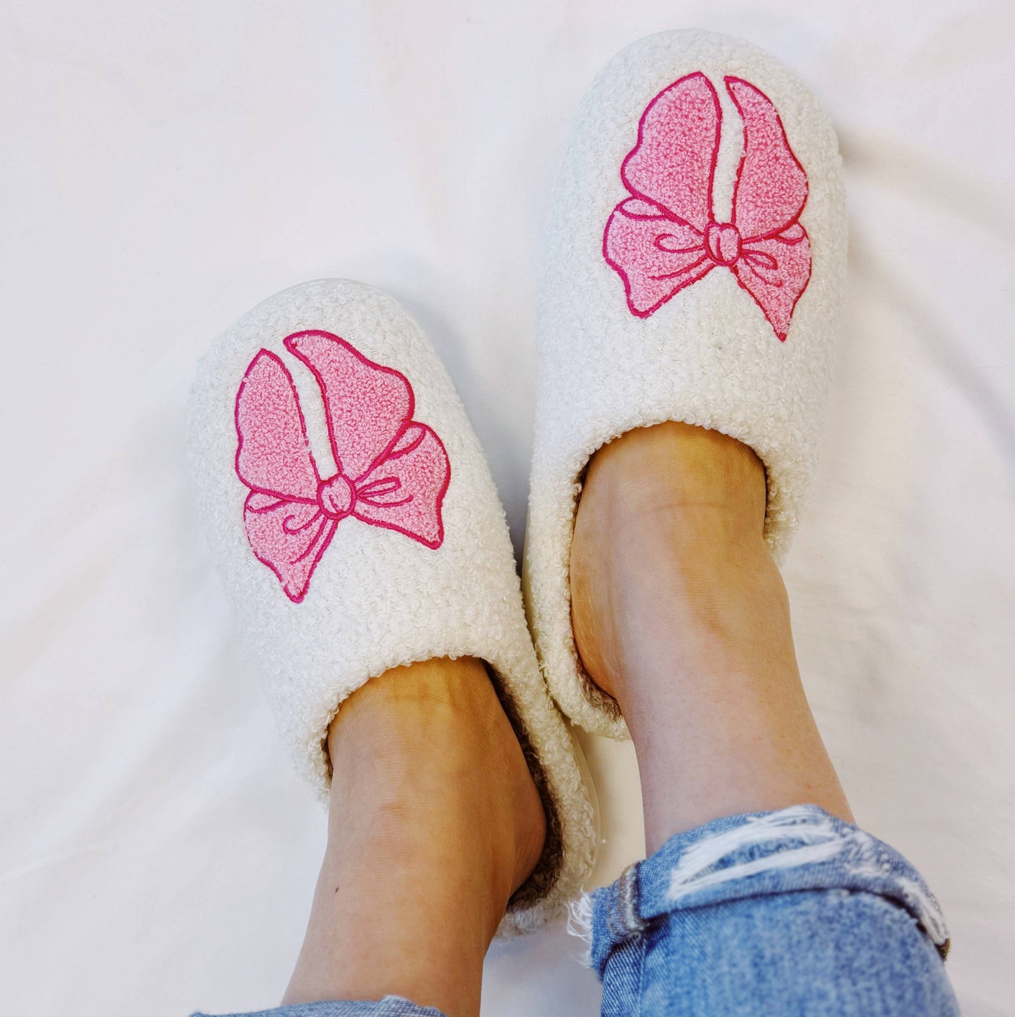 Pink Lounge Bow Slippers