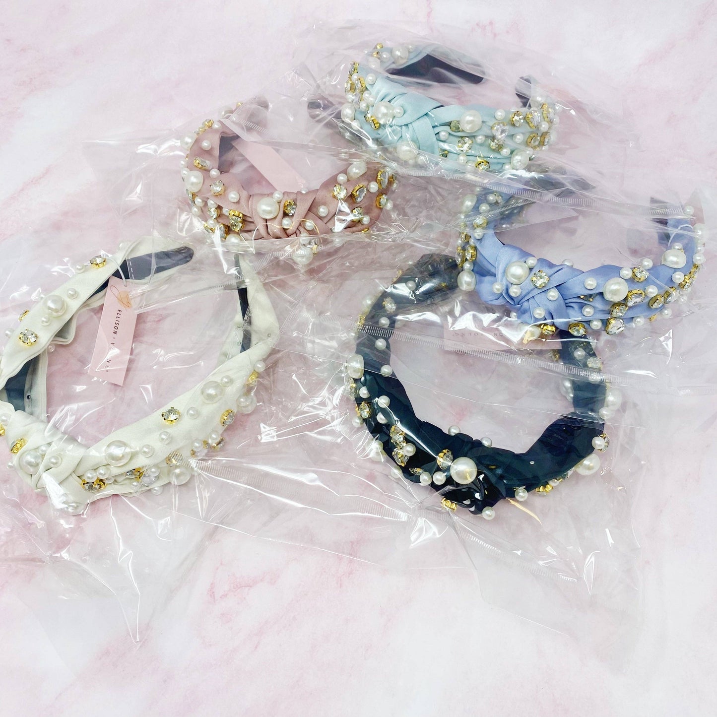Jeweled Headband White