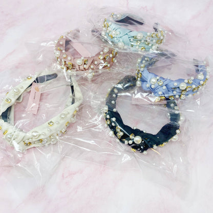 Jeweled Headband White