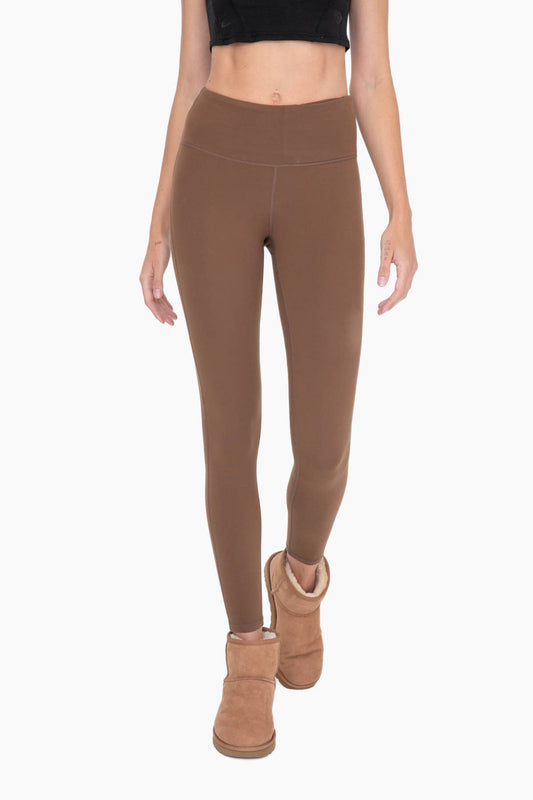 Kat Solid Leggings - Brown