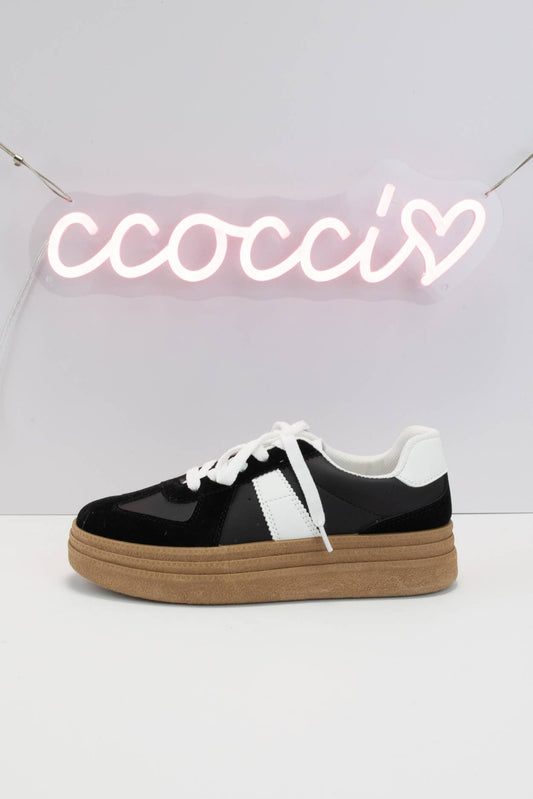Mila Platform Sneakers - Black