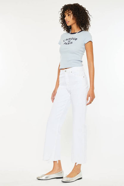 High Rise White Jeans