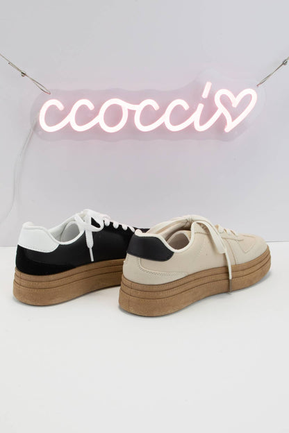 Mila Platform Sneakers - Black