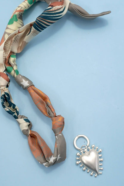 Handcrafted Scarf Interchangeable Charm Necklace