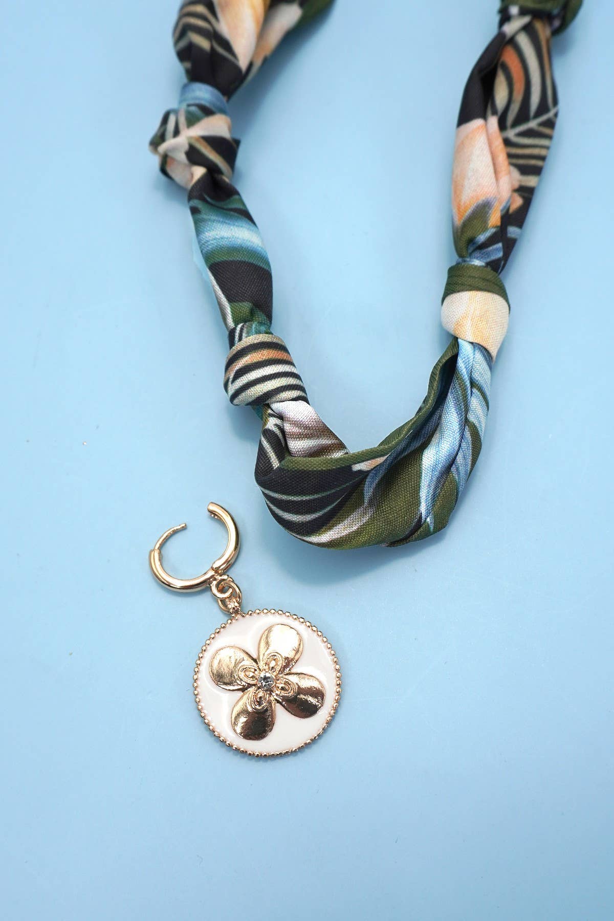 Handcrafted Scarf Interchangeable Charm Necklace