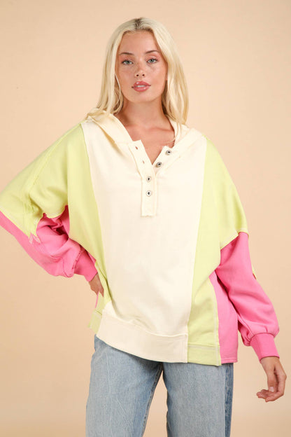 Ash Block Hoodie Knit Top