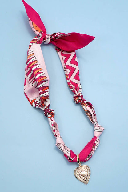 Handcrafted Scarf Interchangeable Charm Necklace