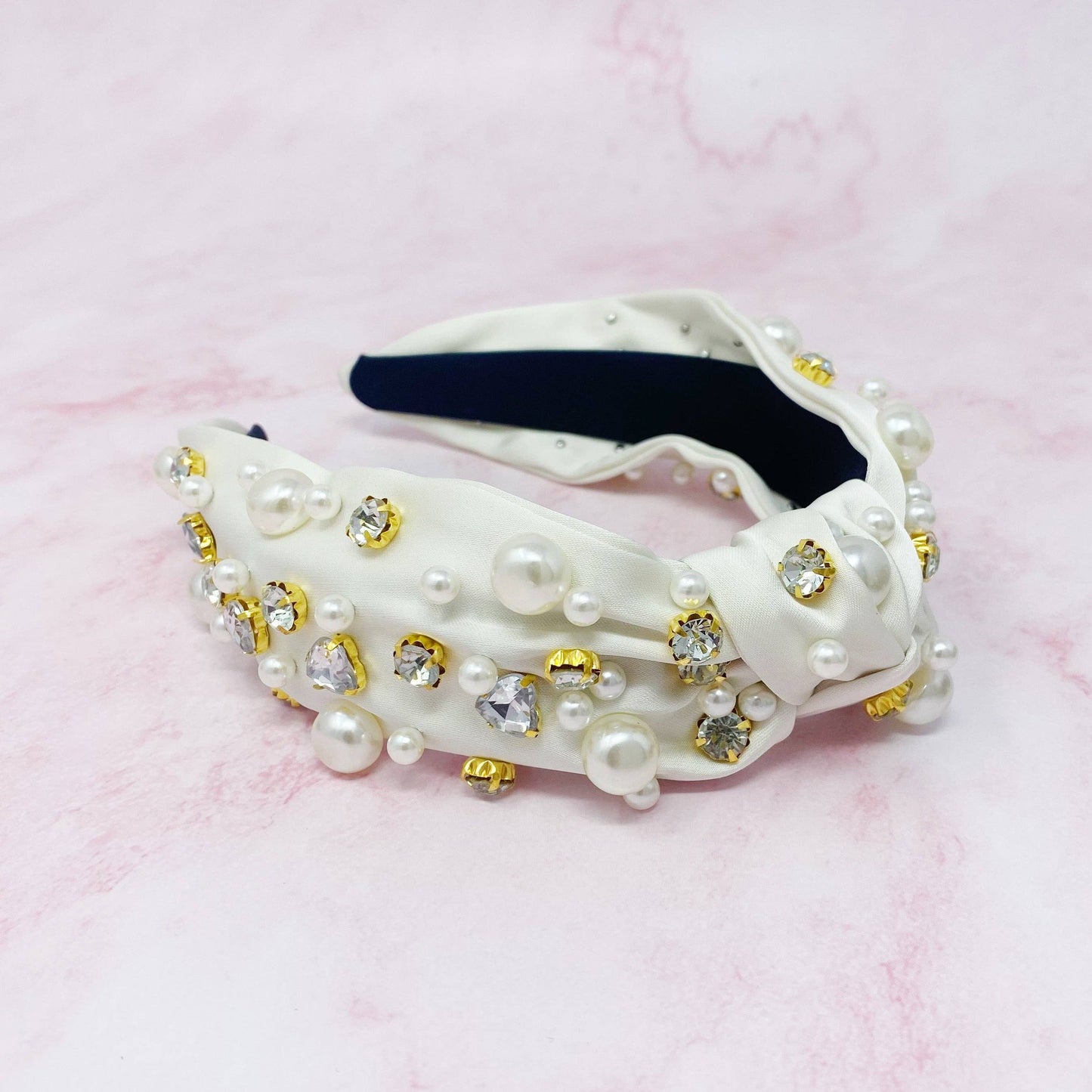 Jeweled Headband White