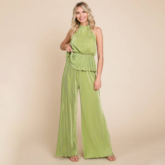 Olivia Pleated Backless Set