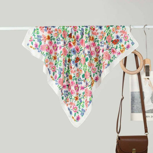 LARGE FLORAL PRINT BANDANA SCARF