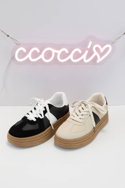 Mila Platform Sneakers - Black